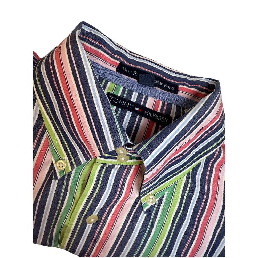 Vintage Tommy Hilfiger Striped Button Down Shirt Men's XL